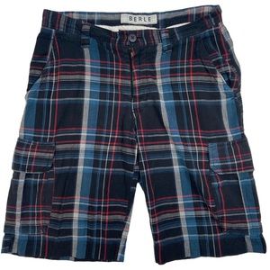 BERLE Plaid Cargo Shorts 32